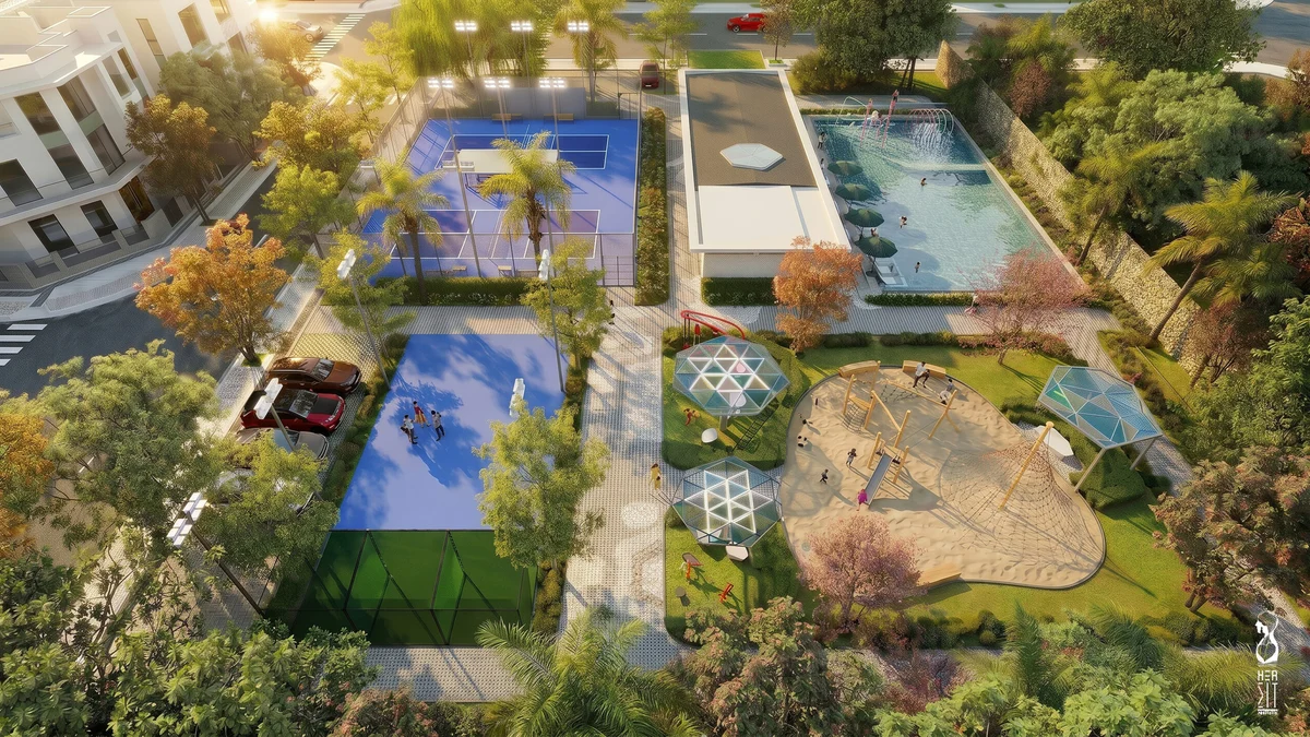 Phối cảnh không gian thể thao và vui chơi QP Green Park